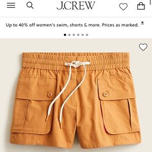 JCrew Pull-on Cargo Shorts in Burnt Caramel, Size Medium